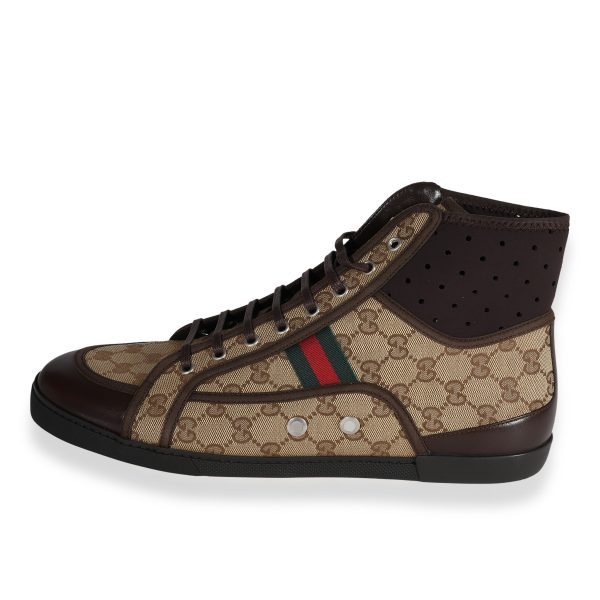 Gucci Gucci California Striped High Top Beige Ebony 135 UK Gucci Gucci California Striped High Top Beige Ebony 135 UK