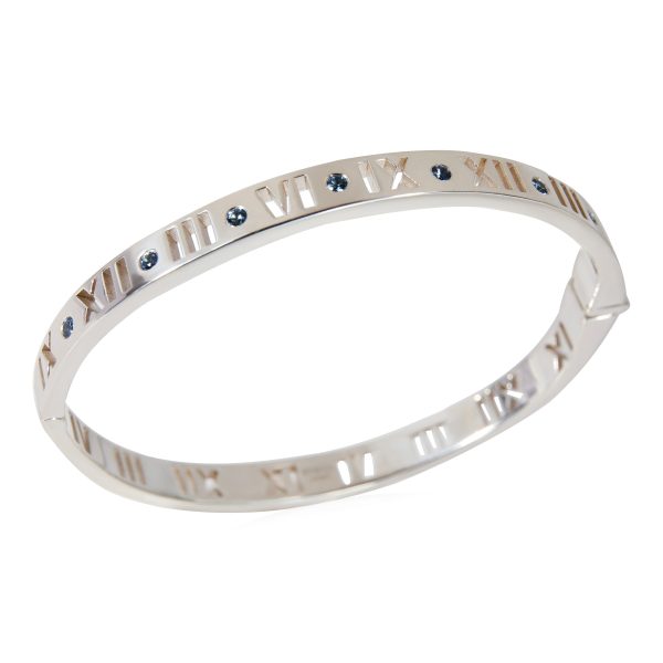 121700 bv Tiffany Co Atlas Sapphire Bangle in Sterling Silver