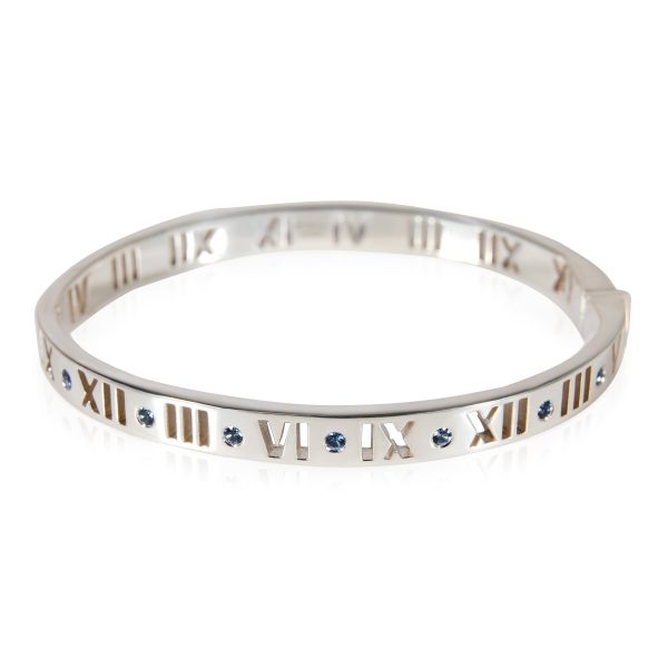 Tiffany Co Atlas Sapphire Bangle in Sterling Silver Tiffany Co Atlas Sapphire Bangle in Sterling Silver