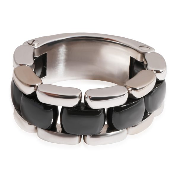 Rings Chanel Vintage Lorenz Baumer Ultra Ring in 18K White Gold Black Ceramic