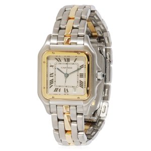 Cartier Panthere 187949 Unisex Watch in 18kt Stainless SteelYellow Gold 18k White Gold 035 Ctw Hexagon Shaped Diamond RingBand