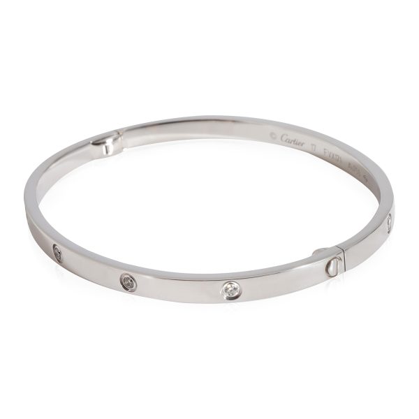 122136 sv Cartier Love Diamond Bracelet in 18k White Gold 021 CTW