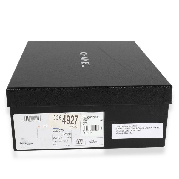 122231 box 13cd5415 19cb 4dae b965 dd13ef1dbe79 Chanel Stretch Fabric Sneaker White