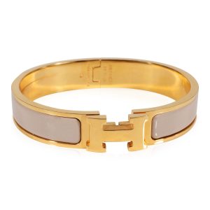 Hermès Clic H Bracelet in Marron Glace Bangle Cart