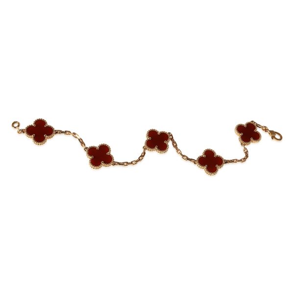 122300 pv Van Cleef Arpels Vintage Alhambra Carnelian Bracelet in 18K Yellow Gold