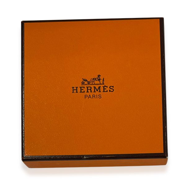 122329 box Hermès Enamel Collection Narrow Black Caleche Palladium Plated Bracelet 62MM