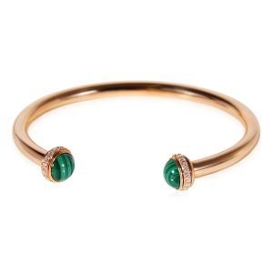 Piaget Possession Malachite Diamond Bangle in 18K Rose Gold 038 CTW Bottega Veneta Intrecciato Leather Wallet Brown