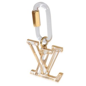 Louis Vuitton Clear Resin Gold Metal LV Prism Bag Charm Louis Vuitton Clear Resin Gold Metal LV Prism Bag Charm