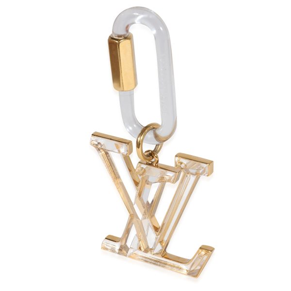 Louis Vuitton Clear Resin Gold Metal LV Prism Bag Charm Louis Vuitton Clear Resin Gold Metal LV Prism Bag Charm