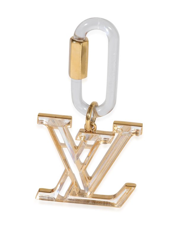 122471 stamp 58bc2925 6f96 412b 9e08 a9e57e467503 Louis Vuitton Clear Resin Gold Metal LV Prism Bag Charm