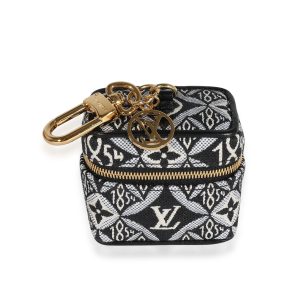 Louis Vuitton Black White Jacquard Since 1854 Vanity Bag Charm Fendi Mamma Bucket Shoulder Bag