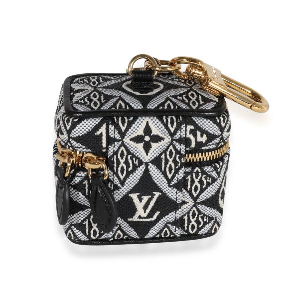 122472 pv Louis Vuitton Black White Jacquard Since 1854 Vanity Bag Charm