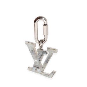 Louis Vuitton Marble Resin Silver Metal LV Prism Bag Charm Louis Vuitton Marble Resin Silver Metal LV Prism Bag Charm