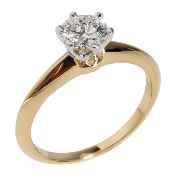 122480 bv Tiffany Co Solitaire Ring in 18k Yellow GoldPlatinum 061 CTW