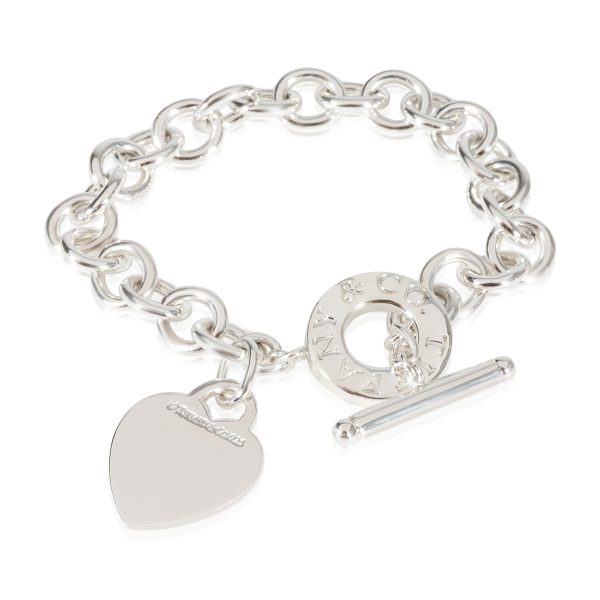 Tiffany Co Toggle Bracelet with Heart Charm in 925 Sterling Silver Tiffany Co Toggle Bracelet with Heart Charm in 925 Sterling Silver