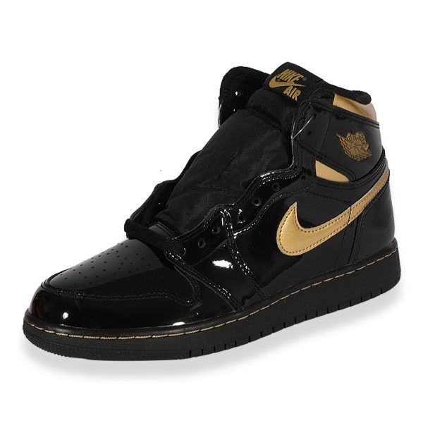 122582 ad2 Air Jordan 1 Retro High OG GS Black Metallic Gold