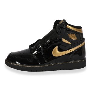 Air Jordan 1 Retro High OG GS Black Metallic Gold Gucci GG Sherry Handbag Beige Red Jacquard