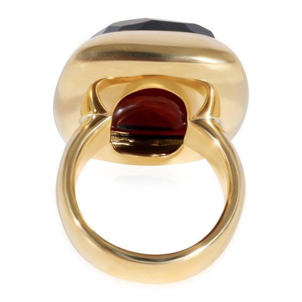 Rings Pomellato Rectangular Bezel Set Faceted Glass Ring in 18k Yellow Gold