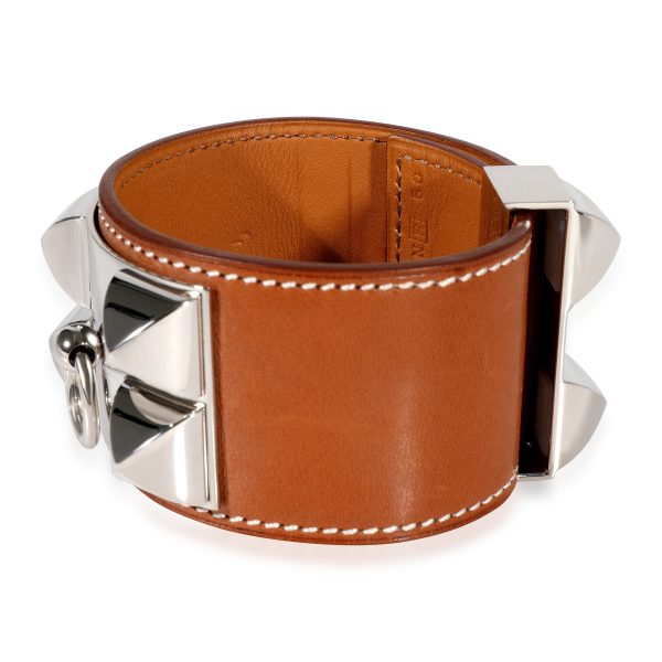 122609 sv 593b8422 42a6 4c47 b760 0bd8bd2ace75 Hermès Collier De Chien Palladium Plated Bracelet