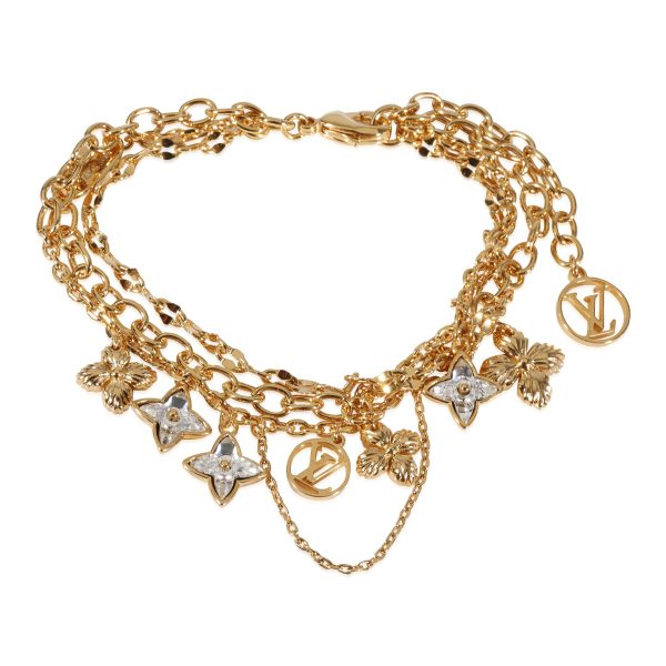 Louis Vuitton Blooming Bracelet in Gold Tone Strass Louis Vuitton Blooming Bracelet in Gold Tone Strass