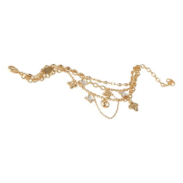 122699 pv Louis Vuitton Blooming Bracelet in Gold Tone Strass