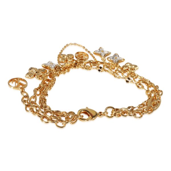 122699 sv Louis Vuitton Blooming Bracelet in Gold Tone Strass