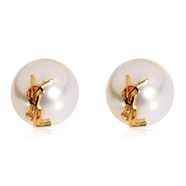 YSL Faux Pearl Logo Stud Earrings YSL Faux Pearl Logo Stud Earrings