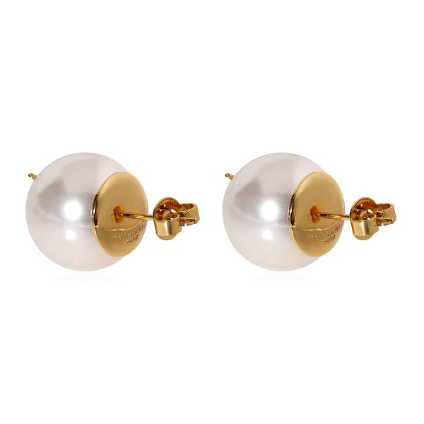 122706 pv 3d07f563 9ddc 44b8 80ff cba9076f9a65 YSL Faux Pearl Logo Stud Earrings