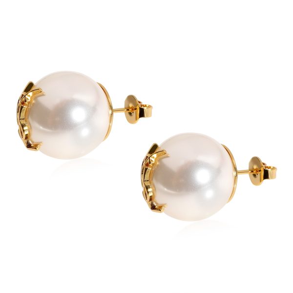 122706 sv 5bad591a 6386 4575 b40c d0b38a2a34f6 YSL Faux Pearl Logo Stud Earrings