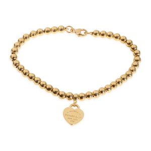 Tiffany Co Return To Tiffany Heart Tag Bead Bracelet in 18K Yellow Gold Gucci Long Wallet Bamboo Black