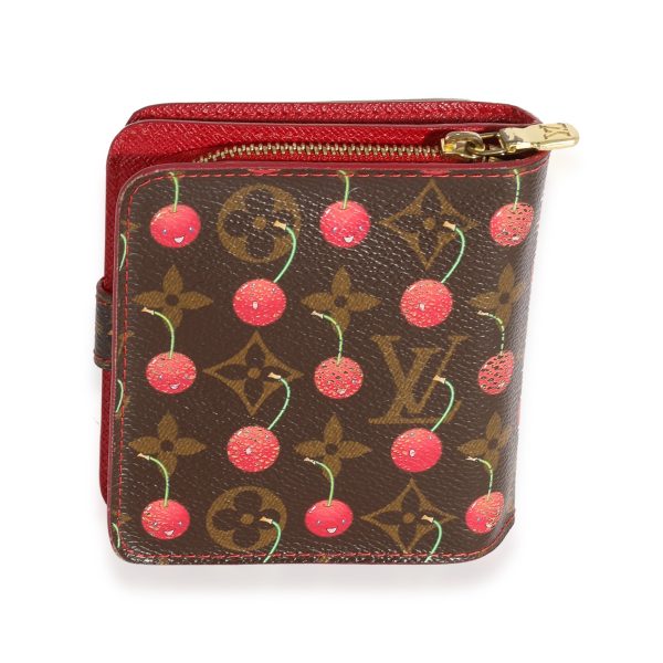 122803 bv Louis Vuitton x Takashi Murakami Monogram Cerises Compact Wallet