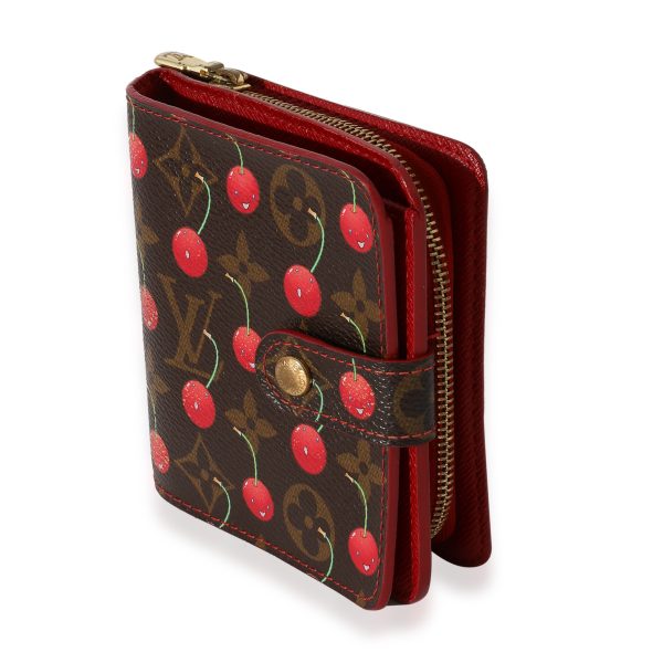 122803 sv Louis Vuitton x Takashi Murakami Monogram Cerises Compact Wallet