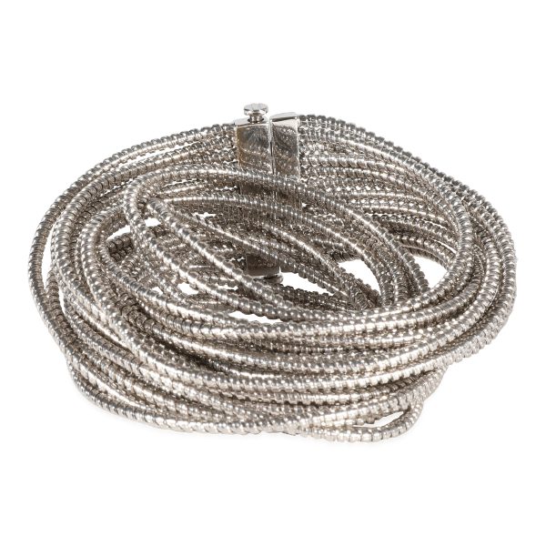 Sabbadini 12 Strand Narrow Tubogas Slinky Bracelet in 18k White Gold Sabbadini 12 Strand Narrow Tubogas Slinky Bracelet in 18k White Gold