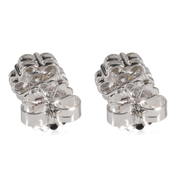 122925 pv Diamond Cluster Stud Earrings in 14k White Gold 2 CTW