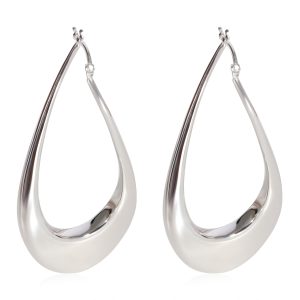 Roberto Coin Twisted Teardrop Hoop Earrings in 18k White Gold Saint Laurent Yves Old Studded Leather Shoulder Bag