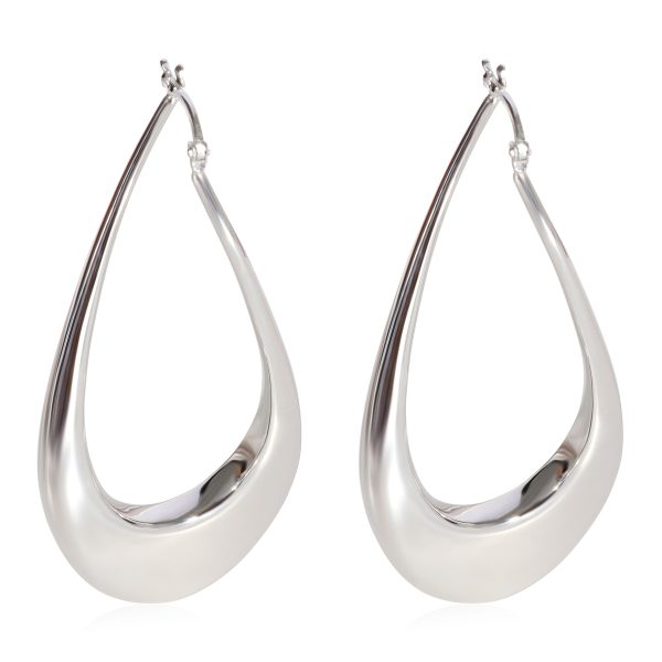 Roberto Coin Twisted Teardrop Hoop Earrings in 18k White Gold Roberto Coin Twisted Teardrop Hoop Earrings in 18k White Gold