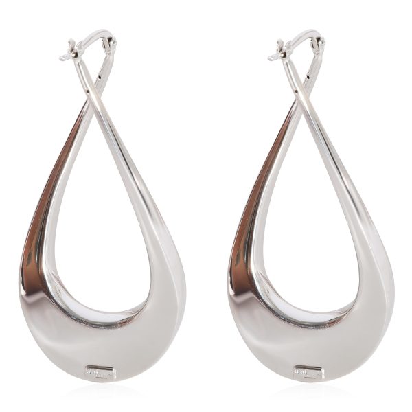 122934 pv Roberto Coin Twisted Teardrop Hoop Earrings in 18k White Gold