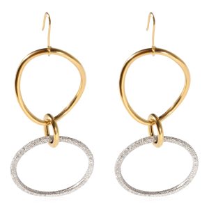 Diamond Circle Drop Earrings in 18k Yellow Gold 422 CTW Chanel Caviar Skin Chain Tote Bag Black