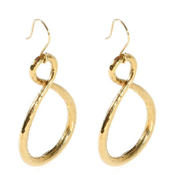 122946 pv Ippolita Hammered Twisted Hoop Earrings in 18k Yellow Gold