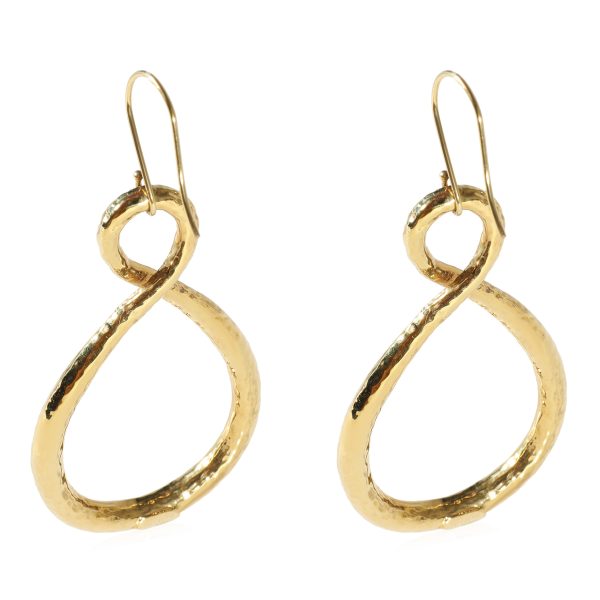 122946 sv Ippolita Hammered Twisted Hoop Earrings in 18k Yellow Gold