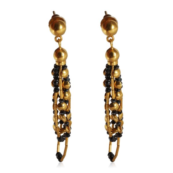 Gurhan Rain Gold Black Diamond Earring in 24k Yellow Gold Gurhan Rain Gold Black Diamond Earring in 24k Yellow Gold