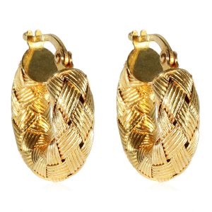 Roberto Coin Woven Earrings in 18k Yellow Gold Gucci Interlocking G GG Canvas Pouch Pink