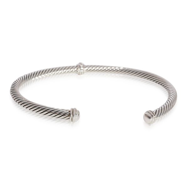 123020 bv 544dae2d 8e49 48fd 90bd 6a750fce36bd Sterling Silver David Yurman Cable Classic Diamond Bracelet 007 Ctw