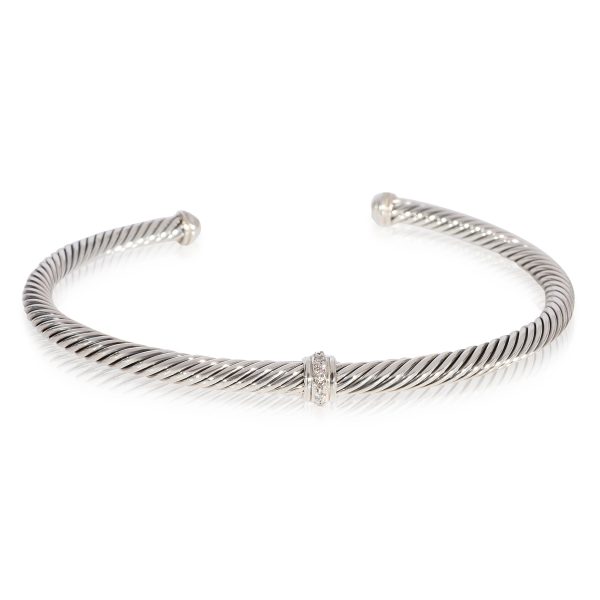 Sterling Silver David Yurman Cable Classic Diamond Bracelet 007 Ctw Sterling Silver David Yurman Cable Classic Diamond Bracelet 007 Ctw