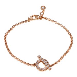 Hermès Finesse Diamond Bracelet in 18k Rose Gold 055 CTW Fendi Peekaboo Monster Python Leather Handbag Crossbody Black