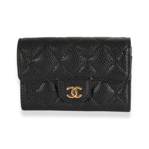 Chanel Black Quilted Caviar Flap Card Holder Wallet Rolex Datejust 1601 Mens Watch in 14kt Stainless SteelYellow Gold