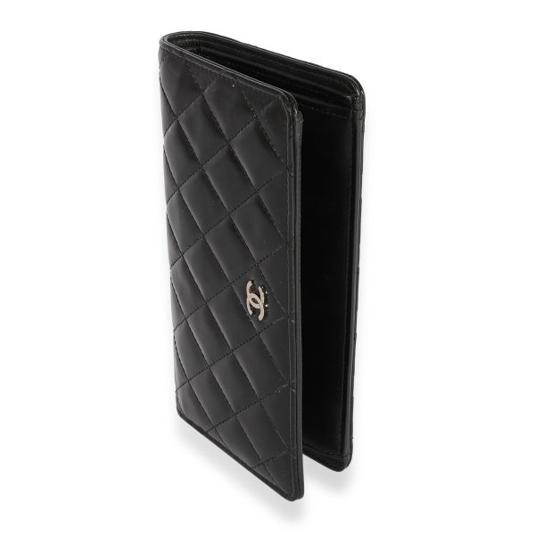 123103 sv 9d51989f a172 40e5 b9d2 dbeb1af6312d Chanel Black Quilted Patent Leather Long Flap Wallet