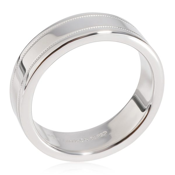 123110 pv Tiffany Co Tiffany Together Essential Milgrain Band Ring in Platinum