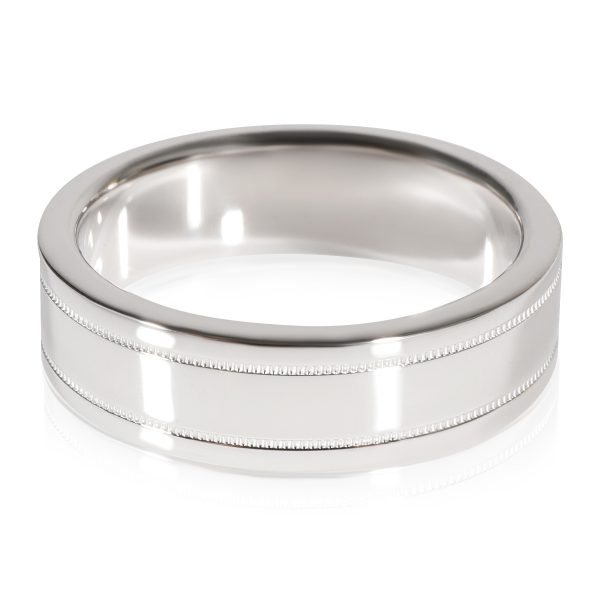 123110 sv Tiffany Co Tiffany Together Essential Milgrain Band Ring in Platinum