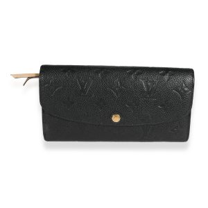 Louis Vuitton Black Monogram Empreinte Emilie Wallet Cart